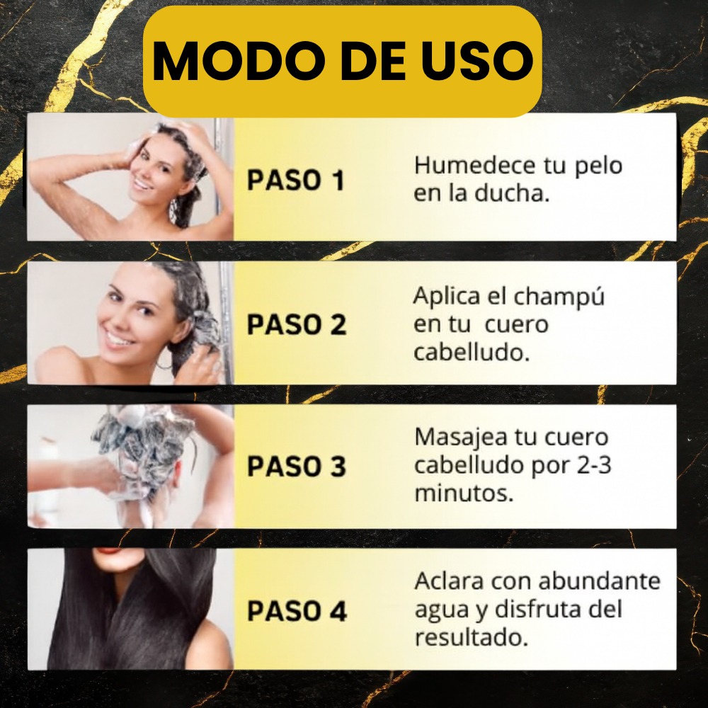 ELIMINA LAS CANAS EN 3 LAVADOS / CHAMPÚ ANTICANAS — COLOR 🖤 NEGRO