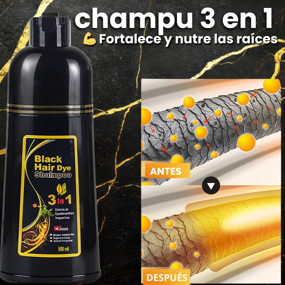 Recupera un cabello joven y cubre las canas desde casa  Negro🖤 Natural  500 ml por bote.