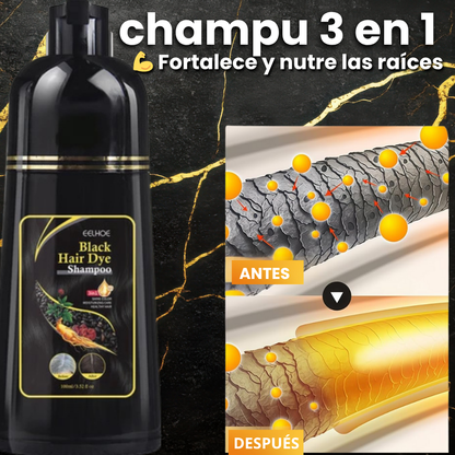 ELIMINA LAS CANAS EN 3 LAVADOS / CHAMPÚ ANTICANAS — COLOR 🖤 NEGRO