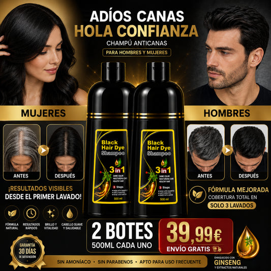 Di adiós a las canas de forma fácil, rápida y natural· 3 colores disponibles
