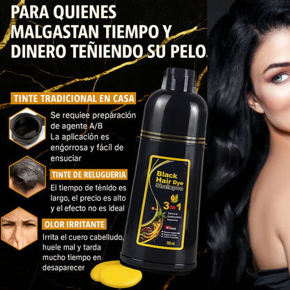 Recupera un cabello joven y cubre las canas desde casa  Negro🖤 Natural  500 ml por bote.