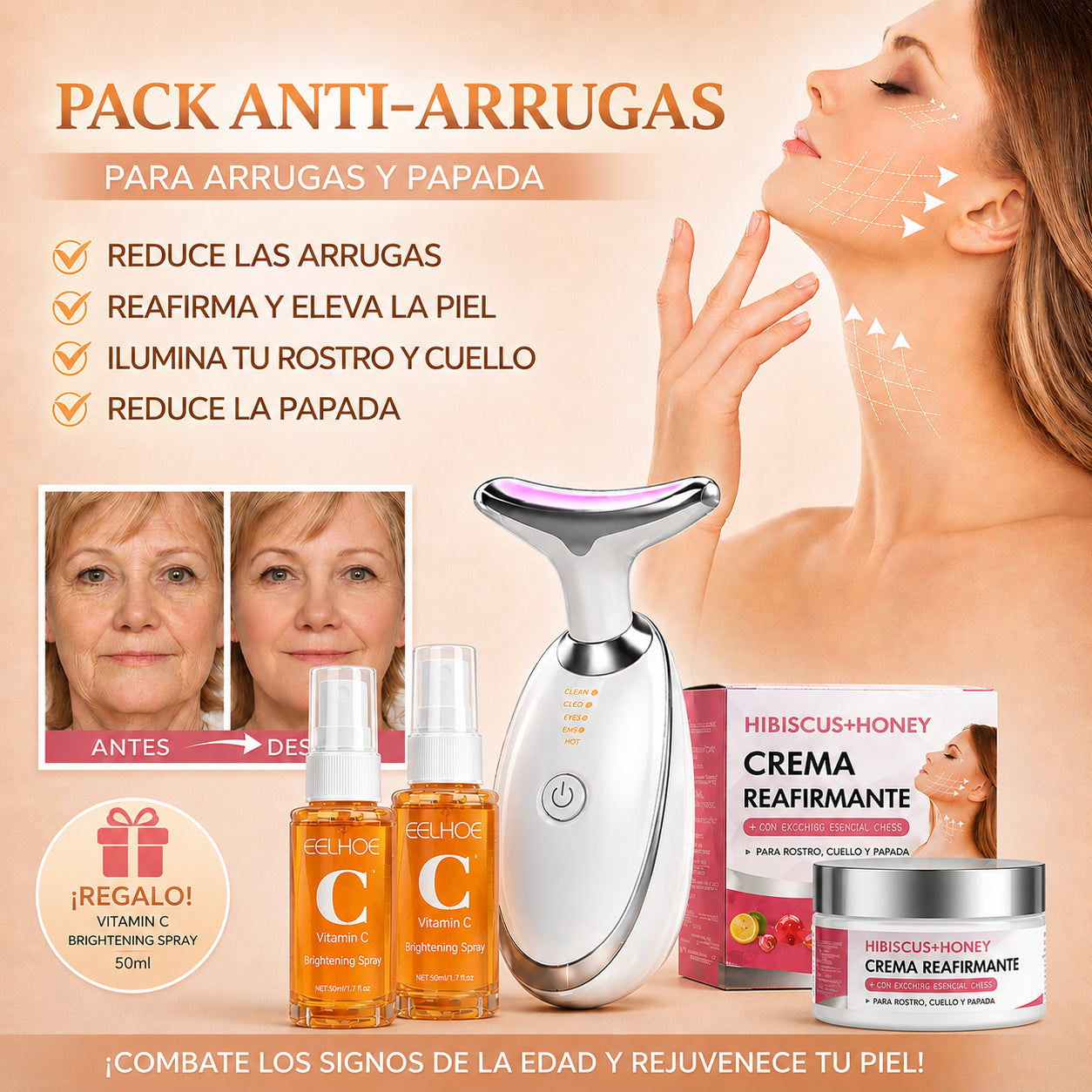 Piel más firme y definida en 5 minutos al día  — Clean & Lift™