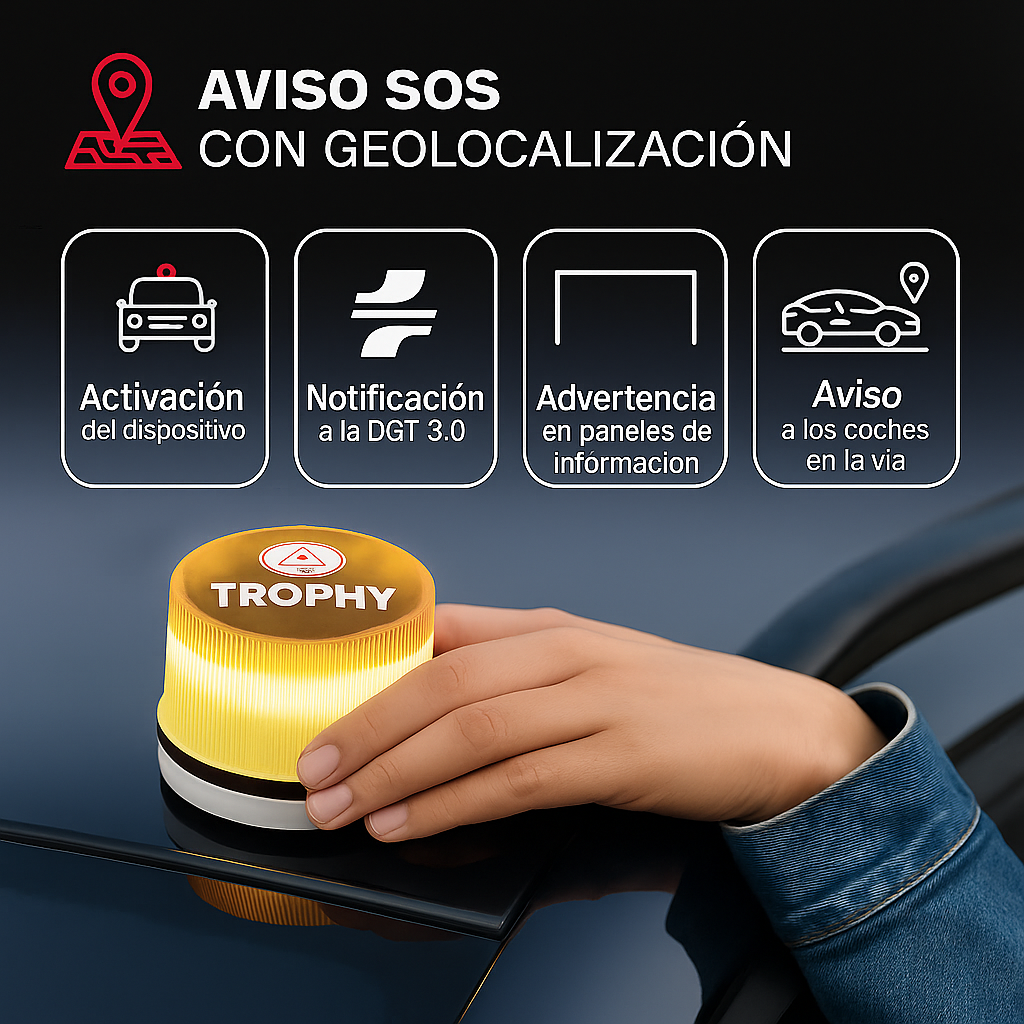 Pack 2 Balizas TROPHY TEKMEE V16 con / Geolocalización DGT 3.0